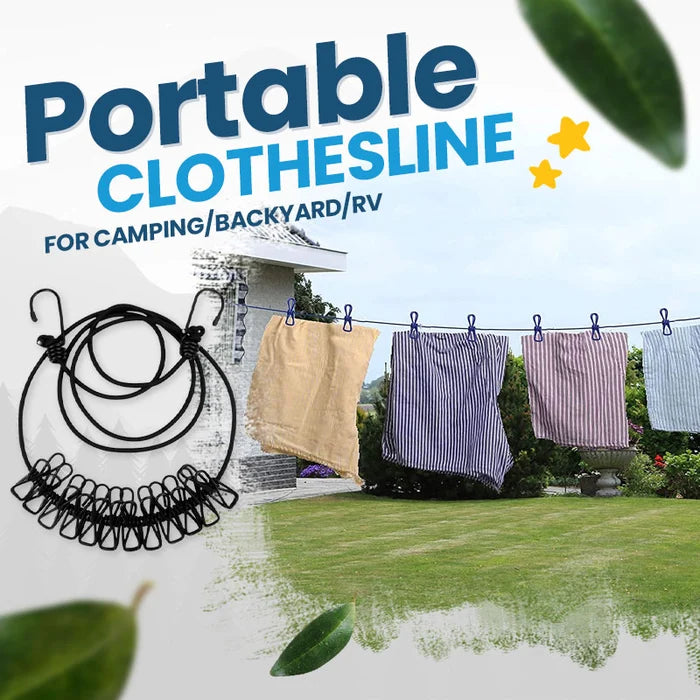 PORTABLE CLOTHESLINE WINDPROOF CLOTHES ROPE