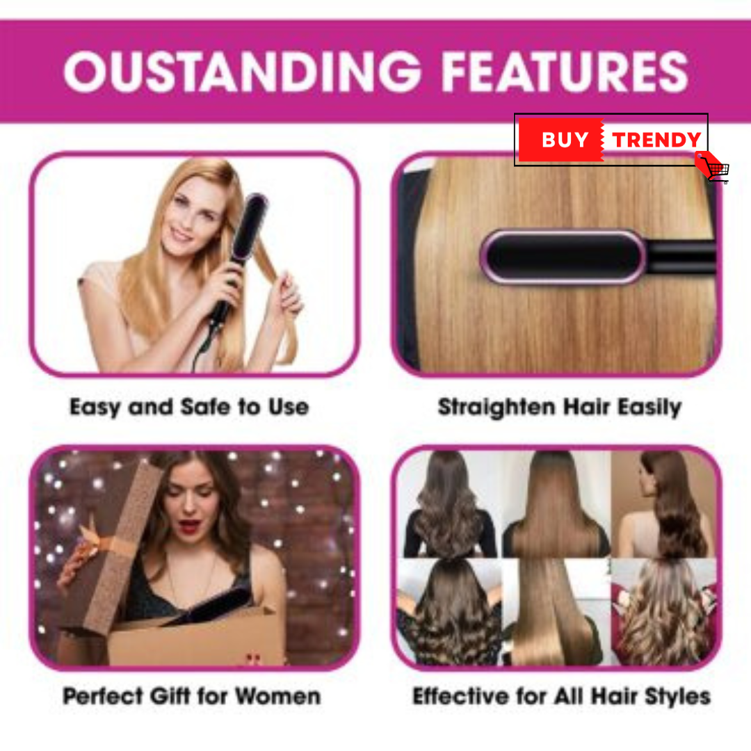 2 in 1 Hair Straightener Comb & Curler