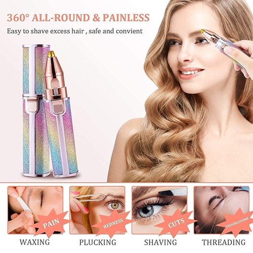 2 In 1 New Facial Hair Remover Portable Eyebrow Trimmer for Women